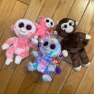 Ty Beanie Boo & Babies Monkey set